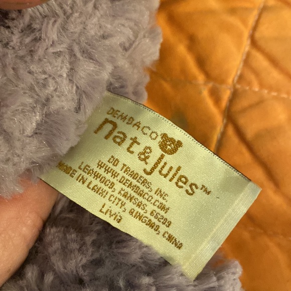 Demdaco Nat & Jules Plush Mellow Fellows Minky Hippo Stuffed Animal Purple (ALX) - Picture 4 of 5